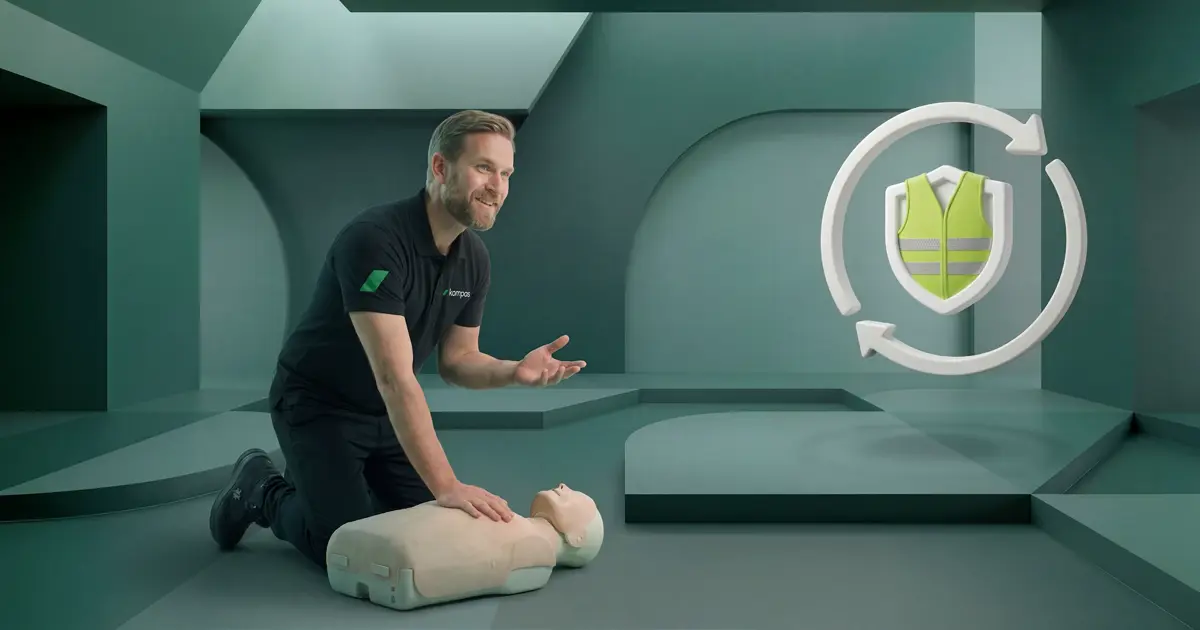 BHV instructeur doet reanimatie voor op een oefenpop tijdens de BHV cursus