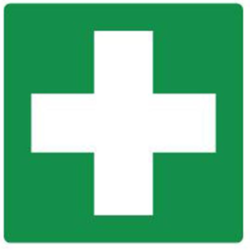 Pictogram sticker EHBO groen/wit kruis 50x50mm | Kompas Veiligheidsgroep